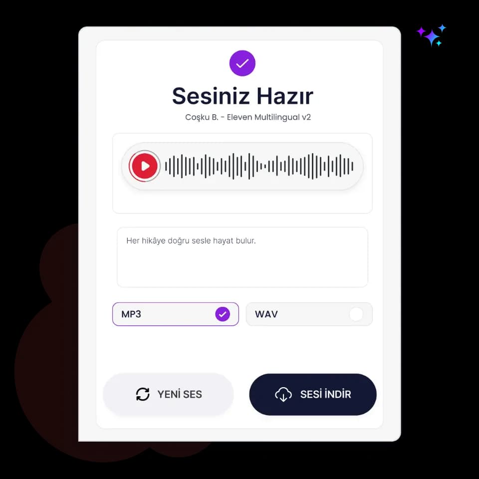 Seslendirmenizi oluşturun ve indirin