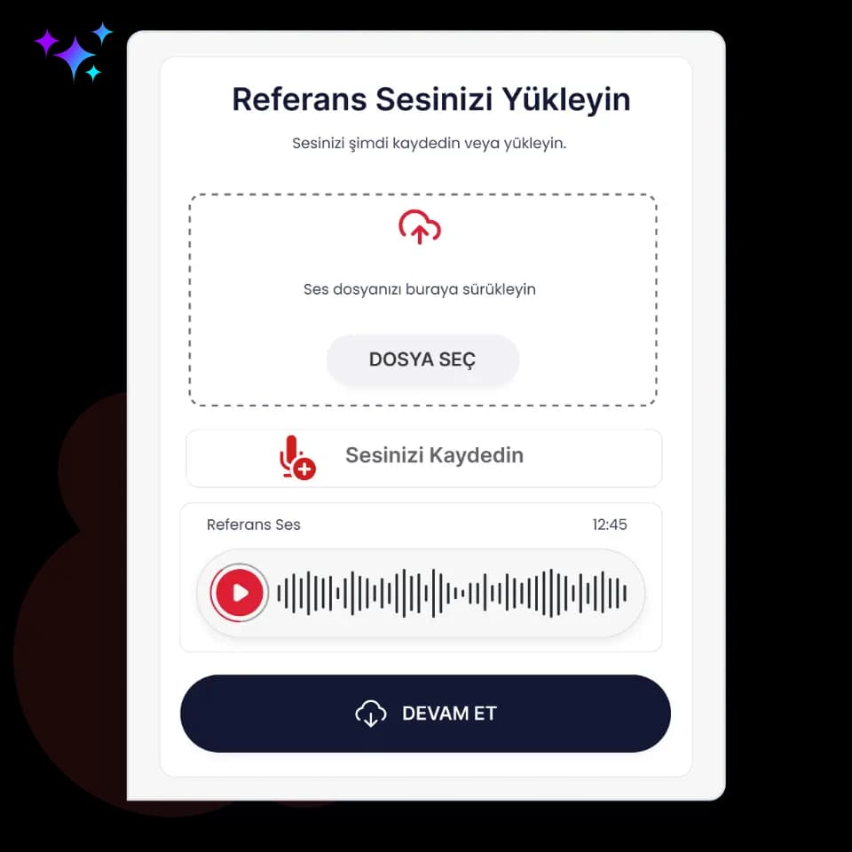 Referans sesinizi yükleyin